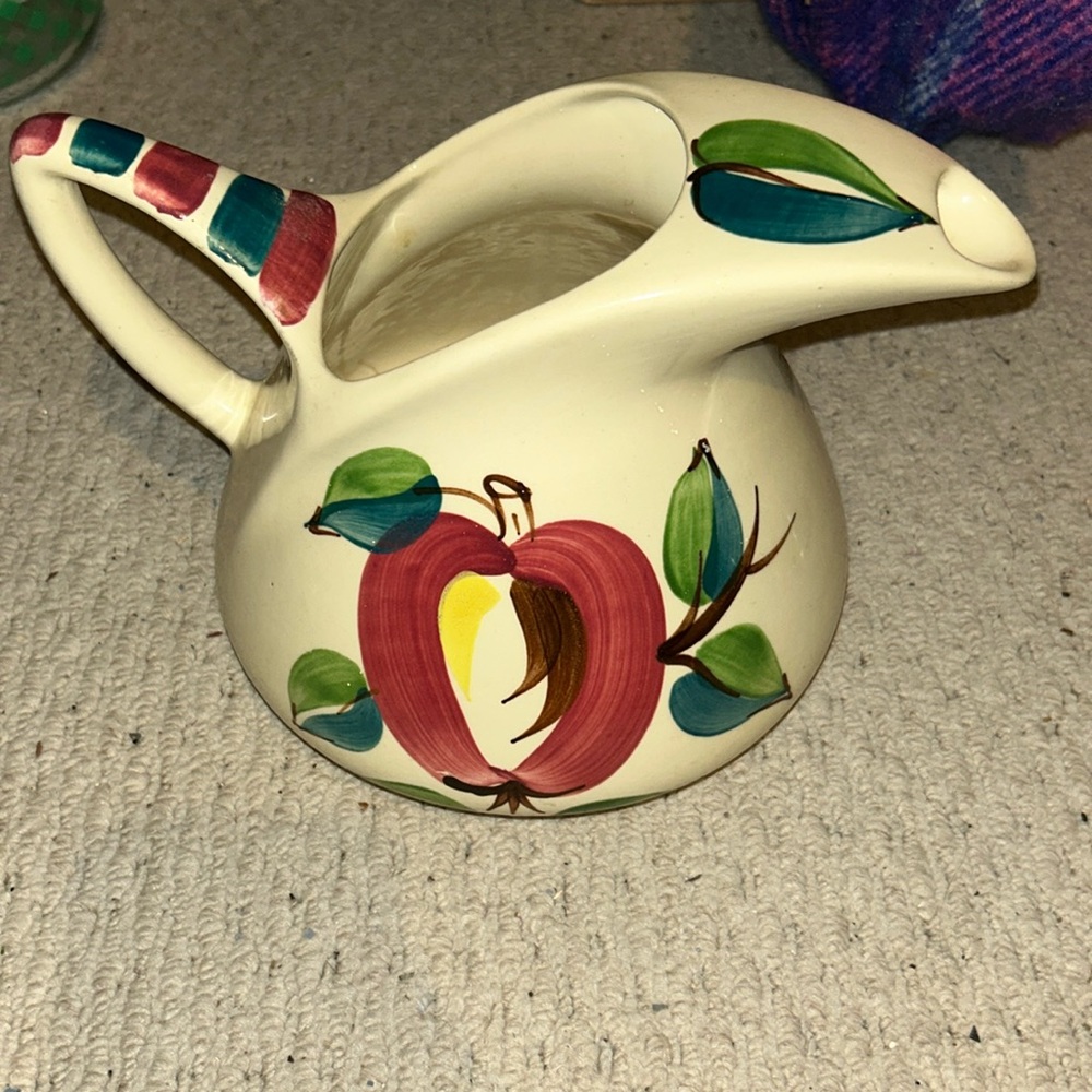 Purinton Pottery Slipware Apple 80 oz. Pitcher with Ice Lip - Vintage 1950s